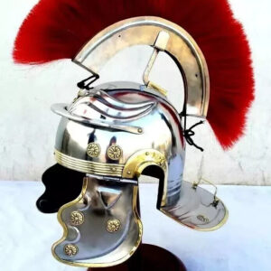 Armor centurion roman Medieval Helmet with Plume Red Color Wearable helmet