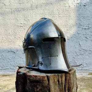 Medieval Barbute Helmet Role Play Knight Wearable Steel Helmet Halloween Gift