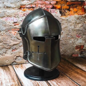 Medieval Barbute Helmet – Wearable Steel Knight Armor Helmet for LARP, Roleplay
