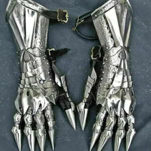 Medieval gauntlet pair accents knight crusader armor steel gauntlet gloves