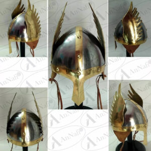 Medieval Knight Viking Helmet Armor Winged Norman Helm Fully Wearable with Line/